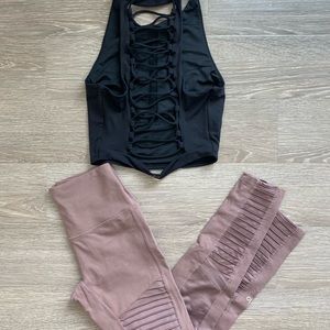 Alo Yoga size S crop top and S bottom high waisted